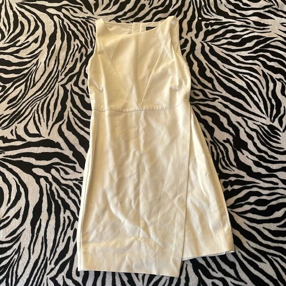 Banana republic white envelope mini asymmetrical dress sleeveless size 4 Petite - Picture 3 of 10